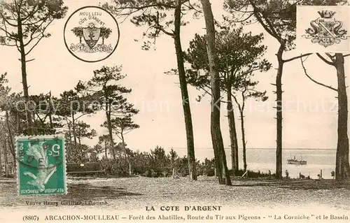 AK / Ansichtskarte Le_Moulleau_33 Foret des Abatilles Route du Tir aux Pigeons La Corniche et le Bassin 