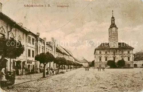 AK / Ansichtskarte Schuettenhofen_Kolinec_Susice_CZ Ringplatz Pruefstempel 