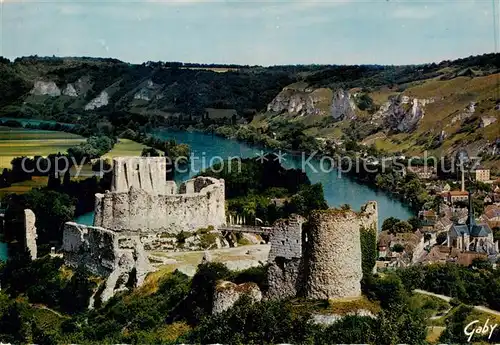 AK / Ansichtskarte Les_Andelys Chateau Gaillard 12e siecle et la Seine vue aerienne Les_Andelys