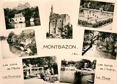 AK / Ansichtskarte Montbazon Vue d ensemble Les coins de peche Bords de l Indre Montbazon