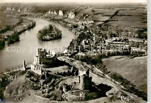 AK / Ansichtskarte Les_Andelys Chateau Gaillard vue sur la Seine et ses falaises vue aerienne Les_Andelys