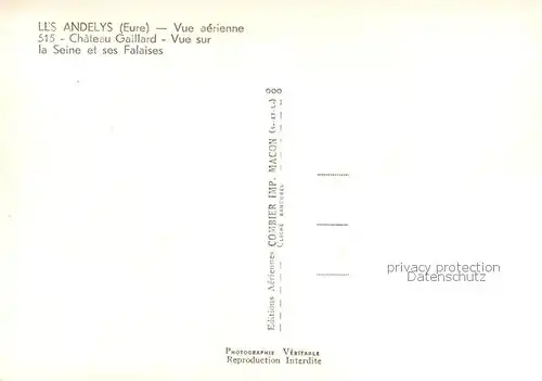 AK / Ansichtskarte Les_Andelys Chateau Gaillard vue sur la Seine et ses falaises vue aerienne Les_Andelys