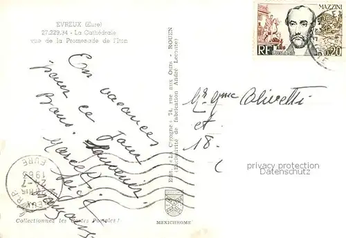 AK / Ansichtskarte Evreux_27_Eure La Cathedrale vue de la Promenade de l Iton 