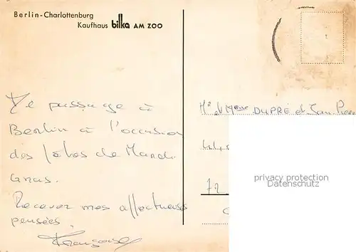 AK / Ansichtskarte Charlottenburg Kaufhaus bilka am Zoll Charlottenburg