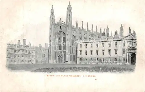AK / Ansichtskarte Cambridge__UK_Cambridgeshire Kings and Clare Colleges 