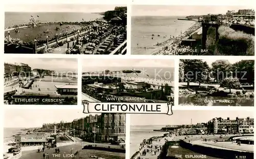 AK / Ansichtskarte Cliftonville__Margate_UK Bathing Pool Walpole Bay Ethelbert Winter Gardens Dane Park The Lido The Esplanade 