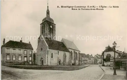 AK / Ansichtskarte Montigny_77 Lencoup_Seine et Marne Eglise La Mairie Route de Donnemarie en Montois 