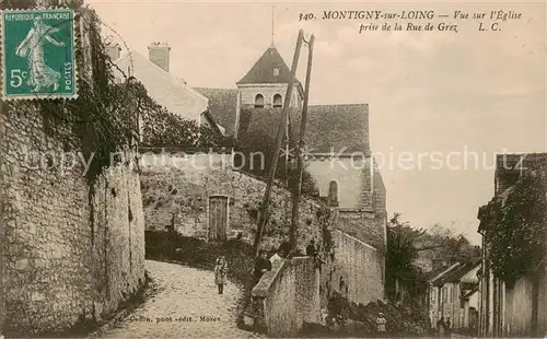 AK / Ansichtskarte Montigny sur Loing Vue sur lEglise prise de la Rue de Grez Montigny sur Loing