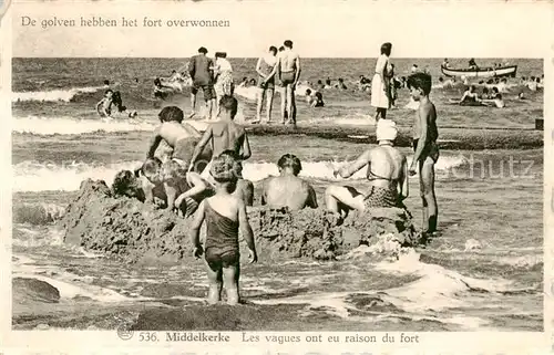 AK / Ansichtskarte Middelkerke_Belgie Les vagues ont eu raison du fort 