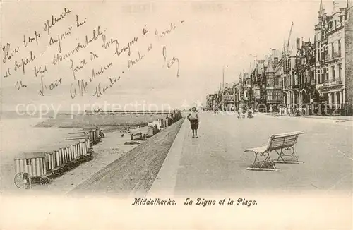 AK / Ansichtskarte Middelkerke_Belgie La Digue et la Plage 