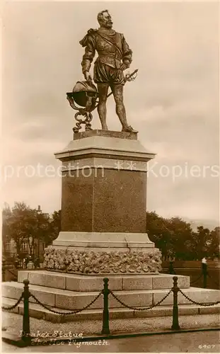 AK / Ansichtskarte Plymouth__UK_South_West Drakes Statue 