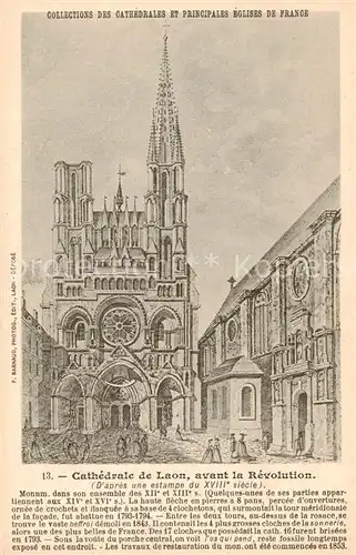 AK / Ansichtskarte Laon_02_Aisne Cathedrale de Laon avant la Revolution 