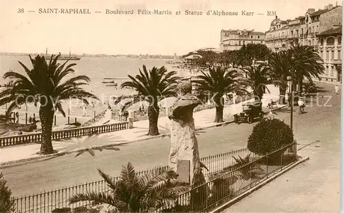 AK / Ansichtskarte Saint Raphael__83_Var Boulevard Felix Martin et Statue dAlphonse Karr 