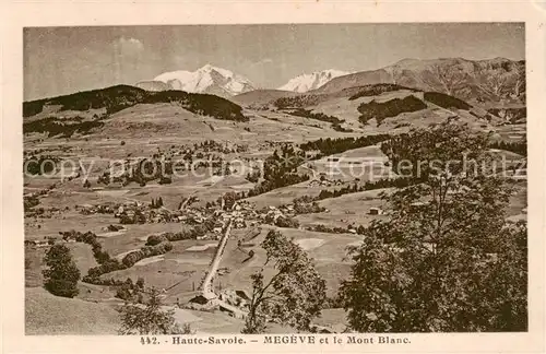 AK / Ansichtskarte Megeve_74_Haute Savoie Panorama et le Mont Blanc 