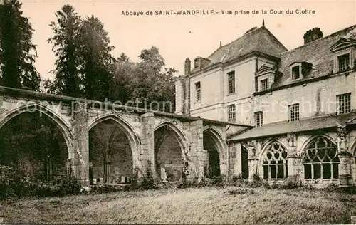 AK / Ansichtskarte Saint Wandrille Rancon_76_Seine Maritime Abbaye de Saint Wandrille Vue prise de la Cour du Cloitre 