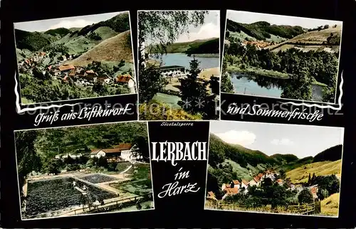 AK / Ansichtskarte Lerbach_Harz Panorama Soesetalsperre Freibad Lerbach Harz