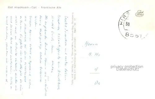 AK / Ansichtskarte Hirschbach_Oberpfalz Fliegeraufnahme Hirschbach Oberpfalz