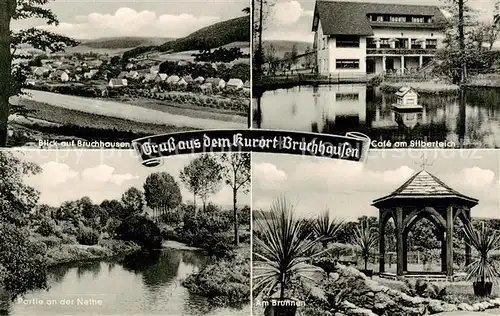AK / Ansichtskarte Ottbergen_Hoexter Blick auf Bruchhausen Cafe am Silberteich Nethepartie Am Brunnen Ottbergen Hoexter