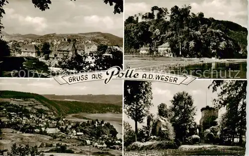 AK / Ansichtskarte Polle_Oberweser Panorama Teilansichten Polle_Oberweser