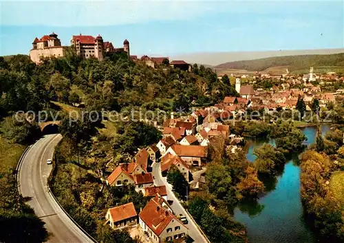 AK / Ansichtskarte Harburg_Schwaben Fliegeraufnahme mit Schloss Harburg Schwaben