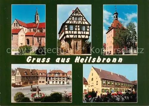 AK / Ansichtskarte Heilsbronn Muenster Spitalkapelle Katharinenturm Marktplatz Markgraeflisches Absteigequartier Verwalterhaus Heilsbronn