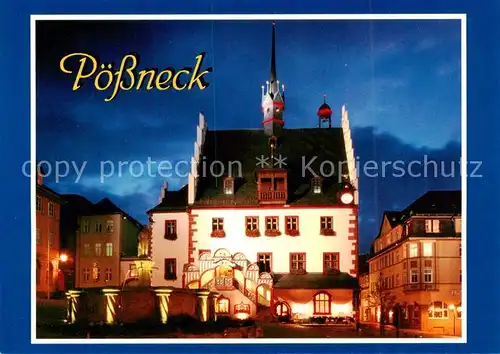 AK / Ansichtskarte Poessneck Marktansicht mit Rathaus Poessneck