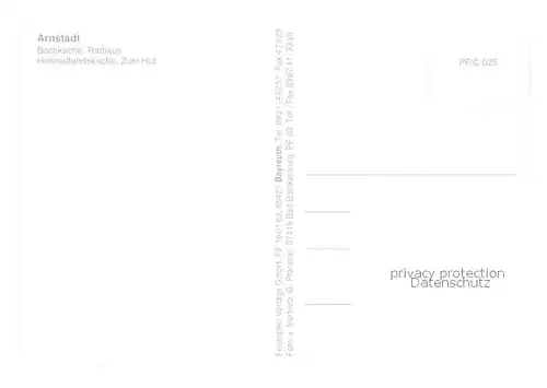 AK / Ansichtskarte Arnstadt_Ilm Bachkirche Rathaus Himmelfahrtskirche Zum Hut Arnstadt_Ilm