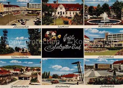 AK / Ansichtskarte Salzgitter Schuetzenplatz Kurhaus Marktplatz Bismarckturm Breslauer Strasse Schwimmbad Lutherplatz Salzgitter