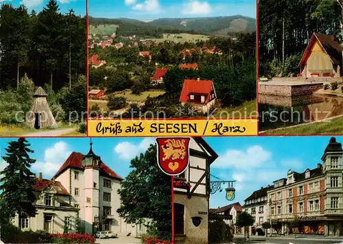 AK / Ansichtskarte Seesen_Harz Huette Panorama Restaurant Rathaus Seesen Harz