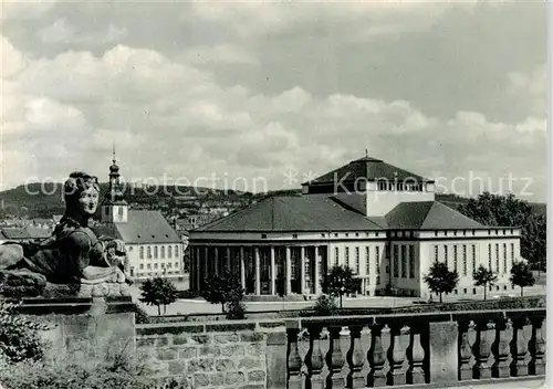 AK / Ansichtskarte  Saarbruecken Stadttheater Blick vom Schlossgarten Saarbruecken