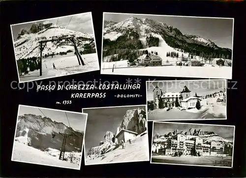 AK / Ansichtskarte  Karerpass_Passo_Carezza_IT Schlepplift Sessellift Panorama Hotel 