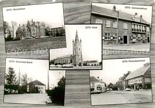 AK / Ansichtskarte  Gits_West-Vlaanderen_Belgie Mariasteen Kerk Gemeentehuis Dominiek Savio Roeselarestraat 