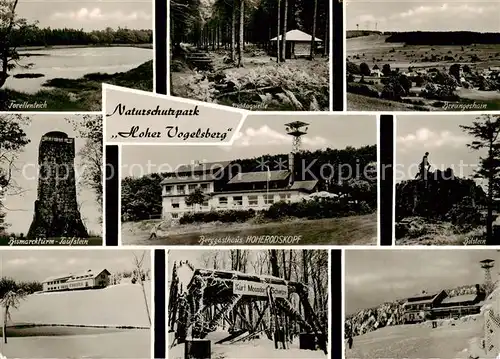 AK / Ansichtskarte 73839619 Schotten_Hessen Berggasthof Hoherodskopf Forellenteich Bismarckturm Taufstein Niddaquelle Kurt Moosdorf Schanze Breungesheim Bilstein Schotten Hessen