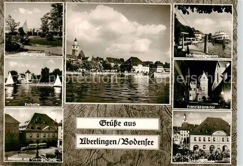 AK / Ansichtskarte  ueberlingen_Bodensee Minigolfplatz Kurhalle Hofstatt Grethgebaeude Schiffsanlegeplatz Franziskanertor  ueberlingen Bodensee