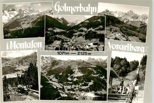 AK / Ansichtskarte 73839651 Golmerbahn_Vandans_Vorarlberg_AT Teilansichten Panorama Huette 