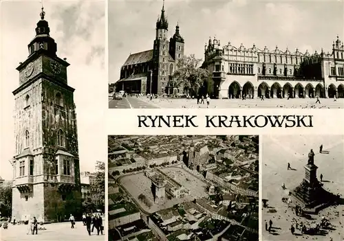 AK / Ansichtskarte 73839656 Krakow_Krakau Rynek Krakowski Fliegeraufnahme Denkmal Krakow Krakau