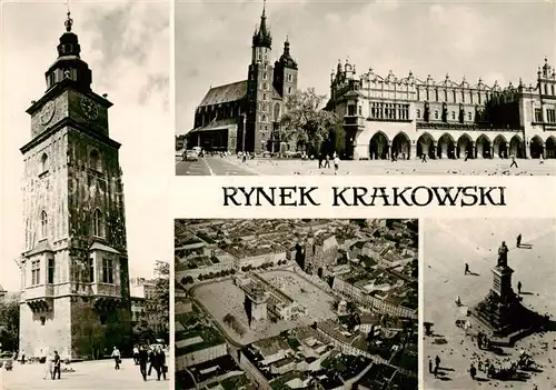 AK / Ansichtskarte  Krakow_Krakau Rynek Krakowski Fliegeraufnahme Denkmal Krakow Krakau