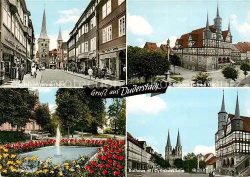 AK / Ansichtskarte 73839674 Duderstadt Westerturm Rathaus Wallanlage Rathaus mit Cyriakuskirche Duderstadt