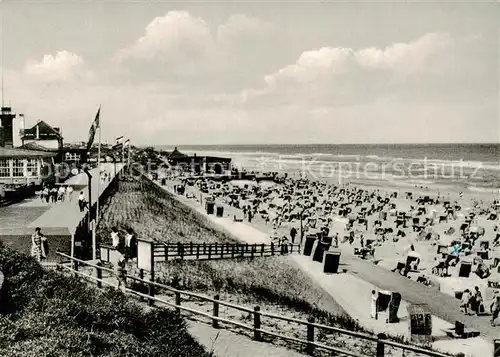 AK / Ansichtskarte  Wangerooge_Wangeroog_Nordseebad Strand mit Promenade 