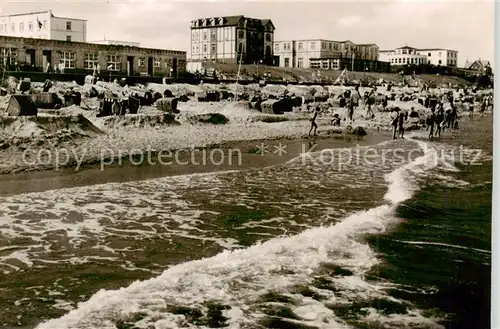 AK / Ansichtskarte 73839680 Wangerooge_Wangeroog_Nordseebad Strand bei Flut 