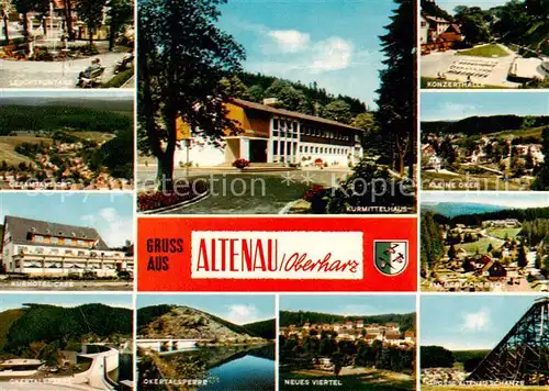 AK / Ansichtskarte 73839689 Altenau_Harz Kurmittelhaus Panorama Kurhotel Cafe Okertalsperre Neues Viertel Konzerthalle Kleine Oker Am Gerlachsee Gr Altenauschanze Altenau Harz