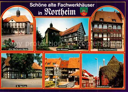 AK / Ansichtskarte  Northeim Alte Wache am Markt Am Muenster Altes Fachwerkhaus St Spiritus Altstadt Brauereiturm Northeim