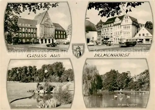 AK / Ansichtskarte 73839699 Delmenhorst Rathaus Lange Strasse Graftanlagen An den Graften Delmenhorst