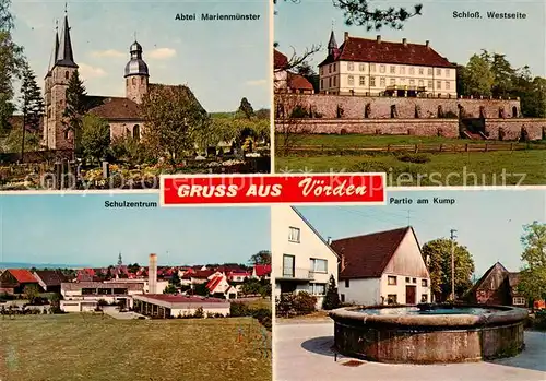 AK / Ansichtskarte 73839708 Voerden_Hoexter Abtei Marienmuenster Schloss Schulzentrum Partie am Kump Voerden Hoexter