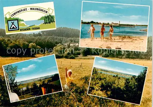 AK / Ansichtskarte 73839722 Tiessau Campingplatz Waldbaechlein Strand Panorama Tiessau