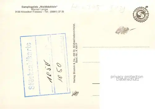 AK / Ansichtskarte  Tiessau Campingplatz Waldbaechlein Strand Panorama Tiessau