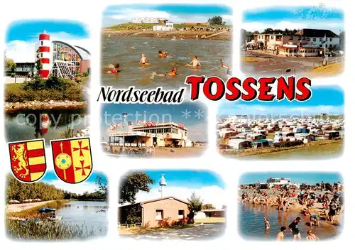 AK / Ansichtskarte  Tossens_Nordseebad Leuchtturm Strandpartien Campingplatz Hotels Tossens_Nordseebad