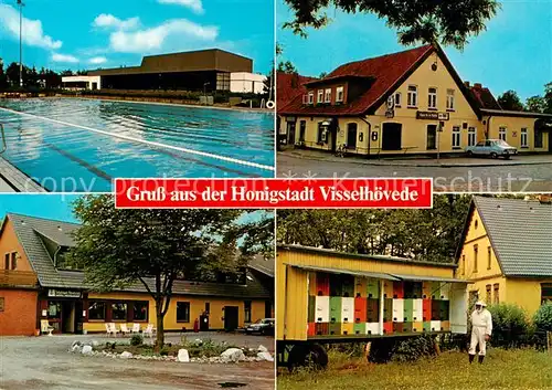 AK / Ansichtskarte 73839741 Visselhoevede Schwimmbad Gasthaus Imkerei Visselhoevede