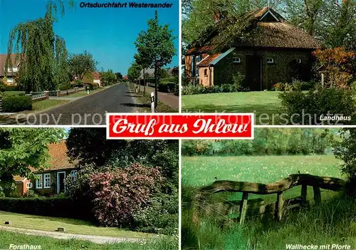 AK / Ansichtskarte 73839758 Ihlow_Ostfriesland Ortsdurchfahrt Landhaus Forsthaus Wallhecke mit Pforte Ihlow_Ostfriesland