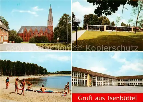 AK / Ansichtskarte  Isenbuettel Kirche Hallen Strandpartie Isenbuettel